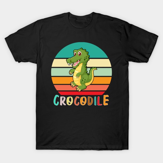 Vintage Retro Crocodile T-Shirt by adrinalanmaji